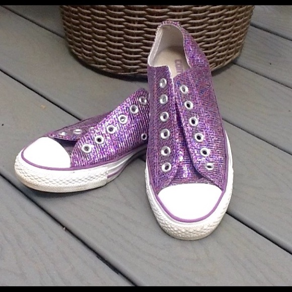 Converse Shoes - Converse All Star purple sparkle sneakers